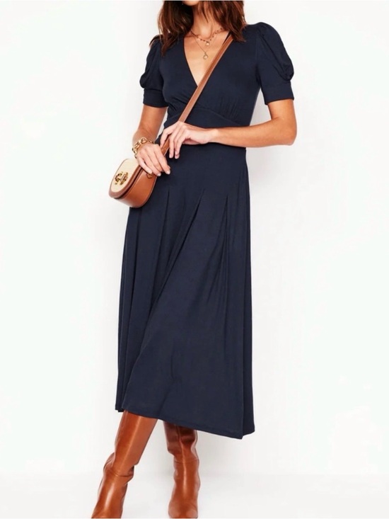 Boden Dresses & Skirts - Boden Navy Short-Sleeve V-Neck Maxi Dress women’s size 4 stretch fabric. #cbk